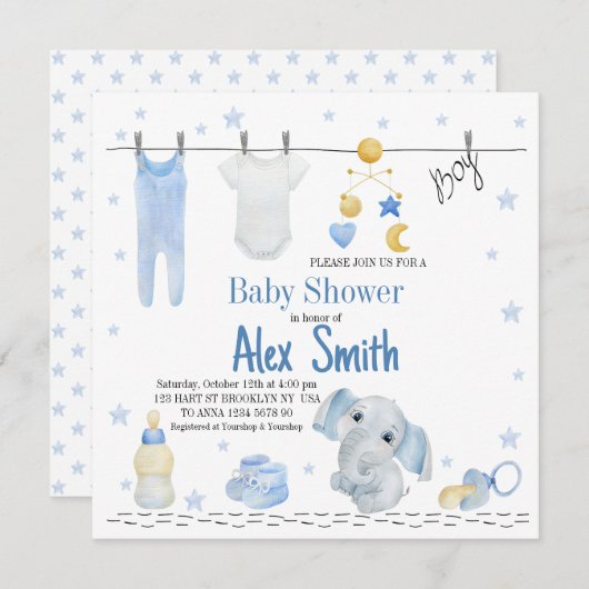 Baby Einladung (Vorne/Hinten)