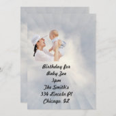 Baby Einladung mit Sky Blue Background (Vorne/Hinten)