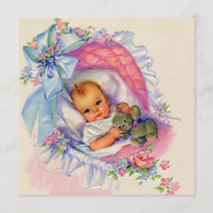 Baby-Einladung zum Mädchen-Shower im Pastellrosa Einladung
