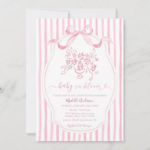 Baby-Einladung zur Babyparty 'Baby in Bloom' mit r Einladung