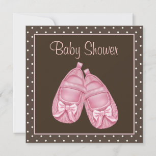 Baby-Einweihung für Mädchen in Rosa und Braun Einladung