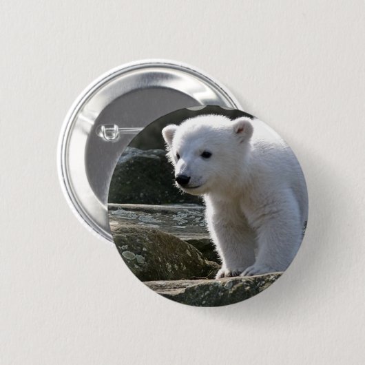 Baby-Eisbär-Knopf Button (Vorne & Hinten)