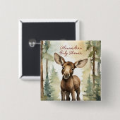 Baby Elch Gender Neutral Baby Dusche Button (Vorne & Hinten)