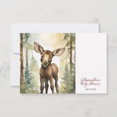 Baby Elch Gender Neutral Baby Dusche RSVP Karte (Rückseite)