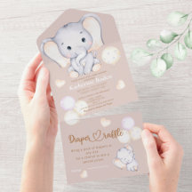 Baby Elefant Aquarell Babydusche