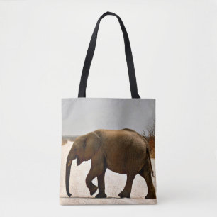 Baby-Elefant auf staubiger Spur Tasche