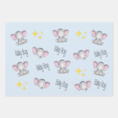 Baby Elefant Baby Boy Dusche Geschenkpapier Set (Vorderseite 2)