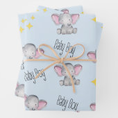 Baby Elefant Baby Boy Dusche Geschenkpapier Set (Beispiel)