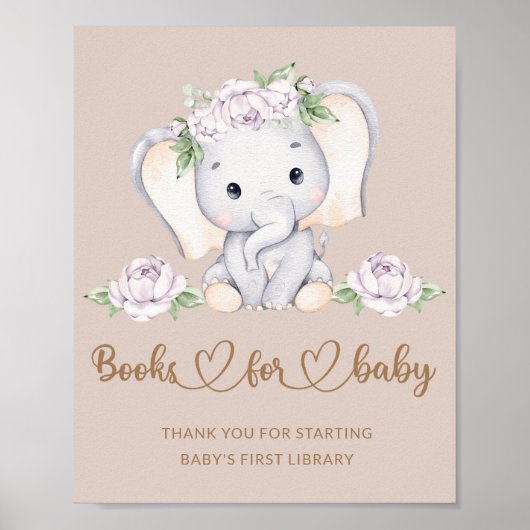 Baby Elefant Baby Duschbücher für Baby Poster (Vorne)