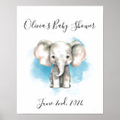 Baby Elefant Baby Dusche Acrylzeichen Poster (Vorne)