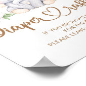 Baby Elefant Baby Dusche Windel Tombola Poster (Ecke)