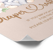 Baby Elefant Baby Dusche Windel Tombola Poster (Ecke)