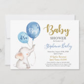 Baby Elefant Baby Shower Junge Einladung (Vorderseite)