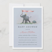 Baby Elefant Babydusche Einladung (Vorderseite)
