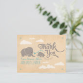 Baby-Elefant-Babyparty danken Ihnen Karten (Stehend Vorderseite)