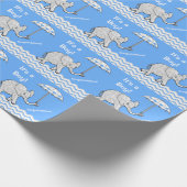 Baby-Elefant-Babyparty-Packpapier Geschenkpapier (Ecke)