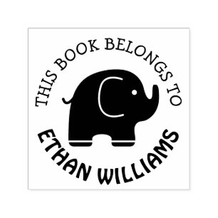 Baby-Elefant-Briefmarke dieses Buch gehört Permastempel