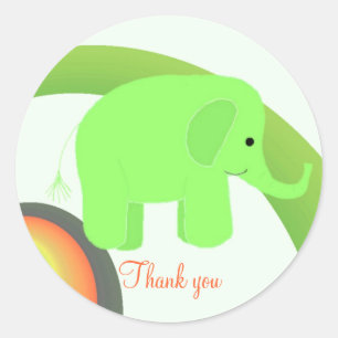 Baby-Elefant Danke Runder Aufkleber