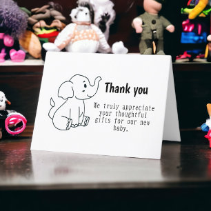 Baby Elefant  Dankeskarte