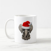 Baby-Elefant, der eine Weihnachtsmannmütze trägt Kaffeetasse (Links)