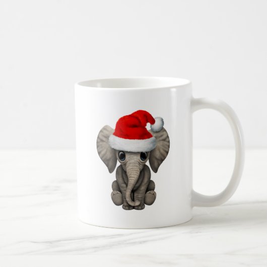 Baby-Elefant, der eine Weihnachtsmannmütze trägt Kaffeetasse (Rechts)