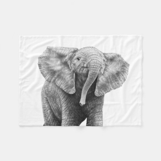 Baby-Elefant Fleecedecke (Vorderseite (Horizontal))