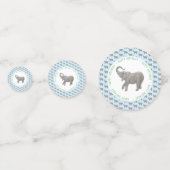 Baby-Elefant Hellblauer Geburtstag Konfetti (Vorderseiten)