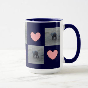 Baby-Elefant-Herz-Wecker Tasse-F-durch Tasse