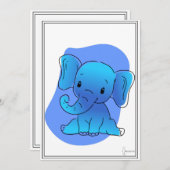 Baby Elefant Karte (Vorne/Hinten)