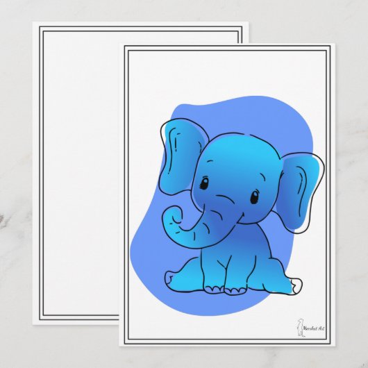 Baby Elefant Karte (Vorne/Hinten)