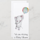 Baby-Elefant mit Ballon-Babyparty-Einladung Einladung (Vorne/Hinten)