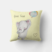 Baby-Elefant mit Ballon-Gelb-Wurfs-Kissen Kissen (Rückseite)