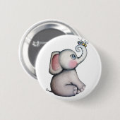 Baby-Elefant mit Bienen-Freundschafts-Knopf Button (Vorne & Hinten)