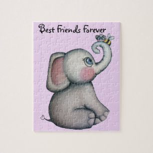Baby-Elefant mit Bienen-Puzzlespiel Puzzle