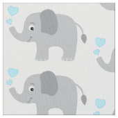 Baby Elefant mit blauen Herzen Stoff (Nahaufnahme)