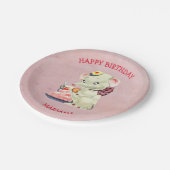 Baby Elefant mit Bow Pappteller (Schrägansicht)