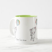 Baby-Elefant mit der Ballon-Tasse Zweifarbige Tasse (Vorderseite Links)