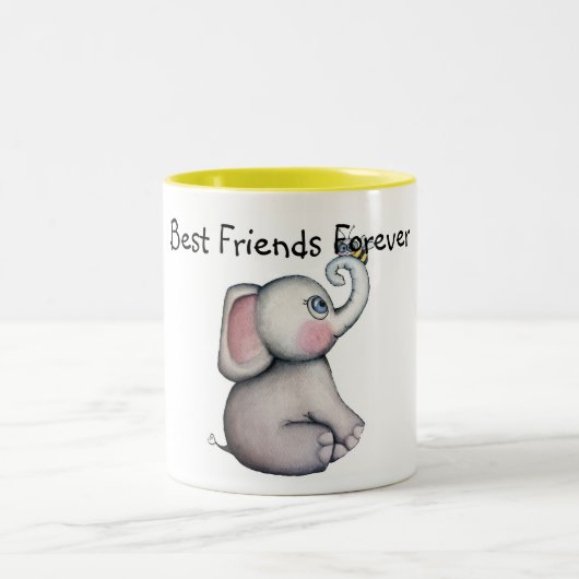 Baby-Elefant mit der Bienen-Freund-Tasse Zweifarbige Tasse (Mittel)