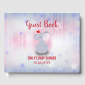 Baby Elefant mit Herz Gästebuch (Vorderseite)