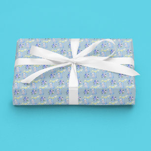 Baby-Elefant mit Kreuz und Taube Taufe Geschenkpapier