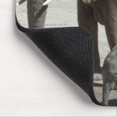 Baby-Elefant mit Mama Mousepad (Ecke)