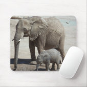 Baby-Elefant mit Mama Mousepad (Mit Mouse)