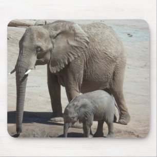 Baby-Elefant mit Mama Mousepad