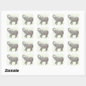 Baby-Elefant mit Text Quadratischer Aufkleber (Blatt)