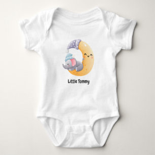 Baby Elefant Mond Wolke Cute Personalisiert Strampler