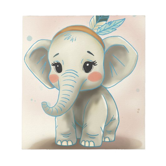 Baby-Elefant Notizblock (Vorderseite)