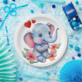 Baby Elefant Pappteller (Party)