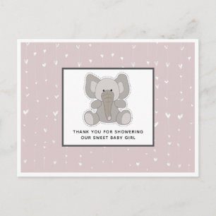 Baby Elefant Schnur Herzen Baby Shower Danke Postkarte