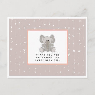 Baby Elefant Schnur Herzen Baby Shower Danke Postkarte