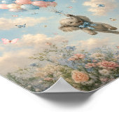 Baby-Elefant schwebende Ballons Poster (Ecke)